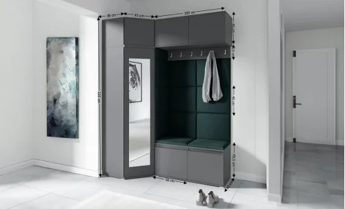 Cuier Hol Max 38, Grafit/Verde - Trinity 28