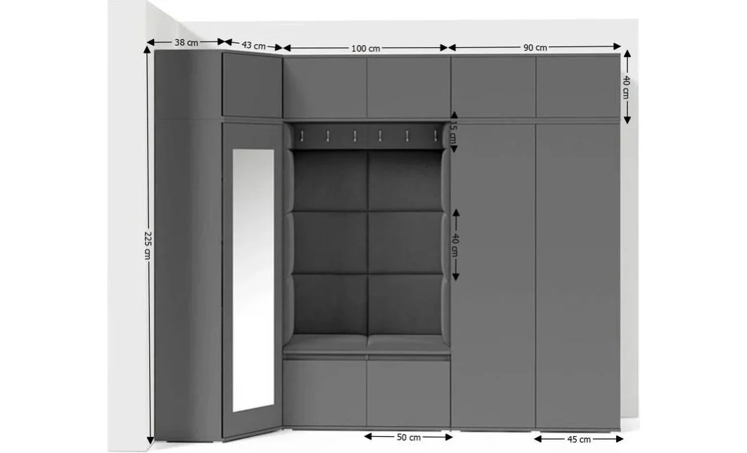 Cuier Hol Max 39, Grafit/Gri - Trinity 15 1