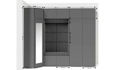 Cuier Hol Max 39, Grafit/Gri - Trinity 15