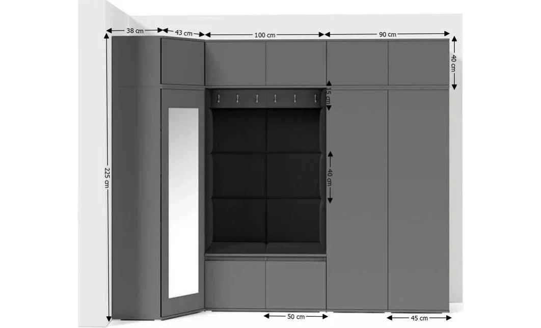 Cuier Hol Max 39, Grafit/Negru - Trinity 16 1