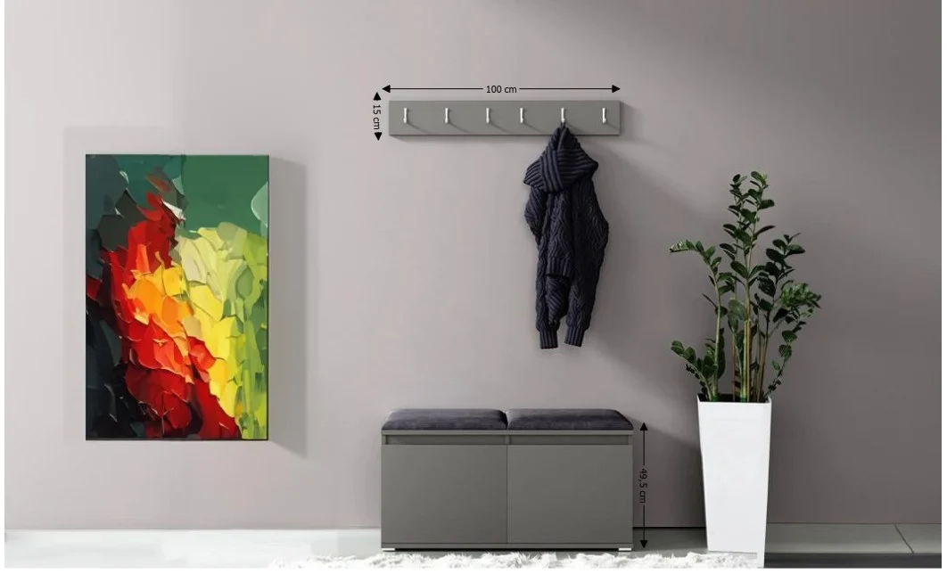 Cuier Hol Max 5, Grafit/ Negru - Trinity 16 1