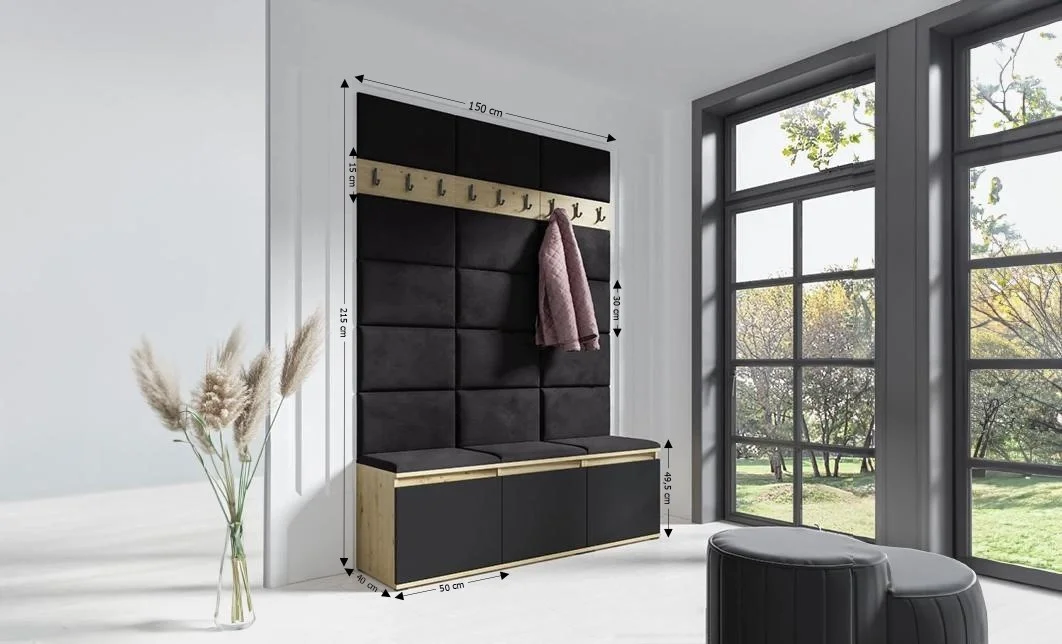 Cuier Hol Max 6, Artisan/ Negru - Trinity 16 1