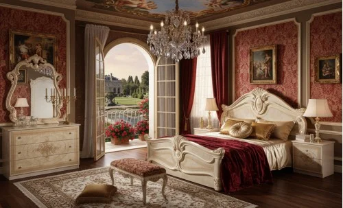 Dormitor Clasic Amalfi Beige cu Saltea, Somieră și Dulap 4 Uși Incluse