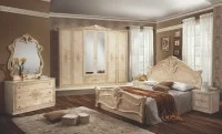 Dormitor Clasic Amalfi Beige cu Saltea, Somieră și Dulap 6 Uși Incluse 2