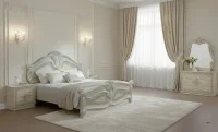 Dormitor Clasic Amalfi Beige cu Saltea, Somieră și Dulap 4 Uși Incluse