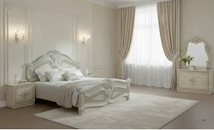 Dormitor Clasic Amalfi Beige cu Dulap 4 Uși