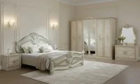 Dormitor Clasic Amalfi Beige cu Dulap 6 Uși