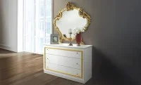 Dormitor Clasic Barocco Bianco Gold cu Dulap 6 Uși 3