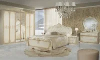 Dormitor Clasic Tolouse Beige cu Dulap 6 Uși