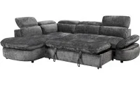 Colțar Extensibil Cremona KF7933 cu Ladă Depozitare, Șezlong Stânga, Gri 7