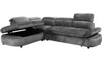 Colțar Extensibil Cremona KF7933 cu Ladă Depozitare, Șezlong Stânga, Gri 3