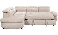 Colțar Extensibil Cremona KF7933 cu Ladă Depozitare, Șezlong Stânga, Bej 5