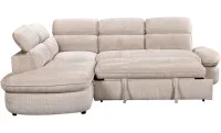 Colțar Extensibil Cremona KF7933 cu Ladă Depozitare, Șezlong Stânga, Bej 6
