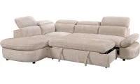 Colțar Extensibil Cremona KF7933 cu Ladă Depozitare, Șezlong Stânga, Bej 7