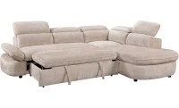 Colțar Extensibil Cremona KF7933 cu Ladă Depozitare, Șezlong Dreapta, Bej 6