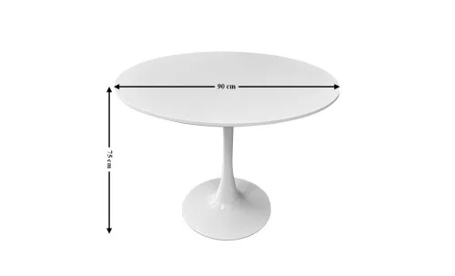 Set Masa Rotunda DT08 Alba cu 4 Scaune J900 Albe