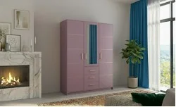 Dulap Bali 2 D3 Lila cu Oglindă și 3 Uși