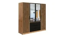 Dulap Bali Lux 4 Usi D4 Alb cu Riflaj si Oglinda 5
