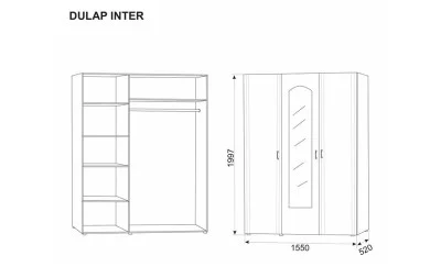 Dulap 3 Uși Inter Alb Samoa