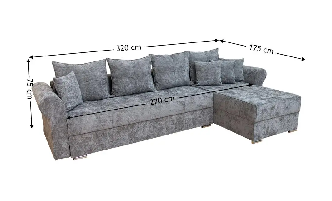 Colțar Extensibil Elsa XXL Memory Gri - Kim 15 Interschimbabil 2