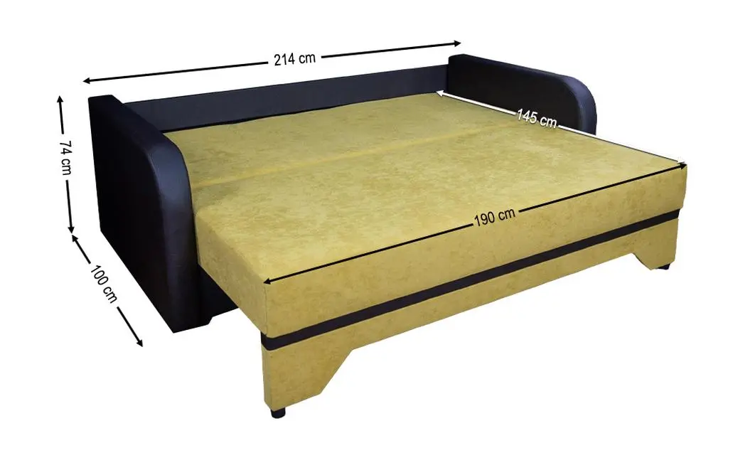 Canapea Extensibilă Corina Memory Mini, Mustar 6