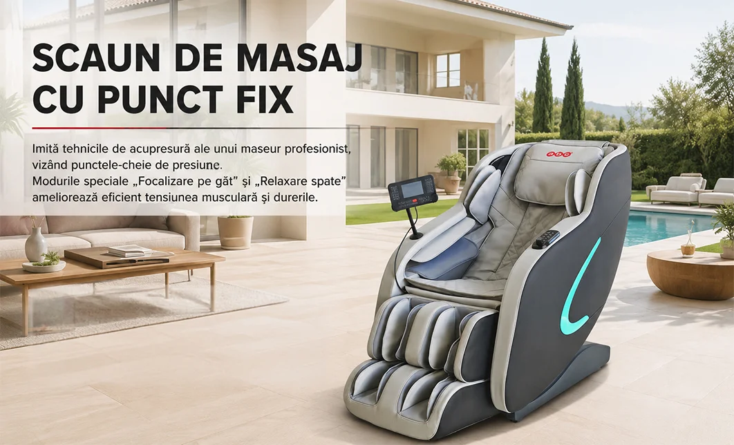 Fotoliu de Masaj A035 Bej/Gri, Masaj pentru Cap și Frunte, Neck Focus, Zero Gravity, Încălzire, Bluetooth 3