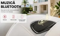 Fotoliu de Masaj A035 Bej/Gri, Masaj pentru Cap și Frunte, Neck Focus, Zero Gravity, Încălzire, Bluetooth 4
