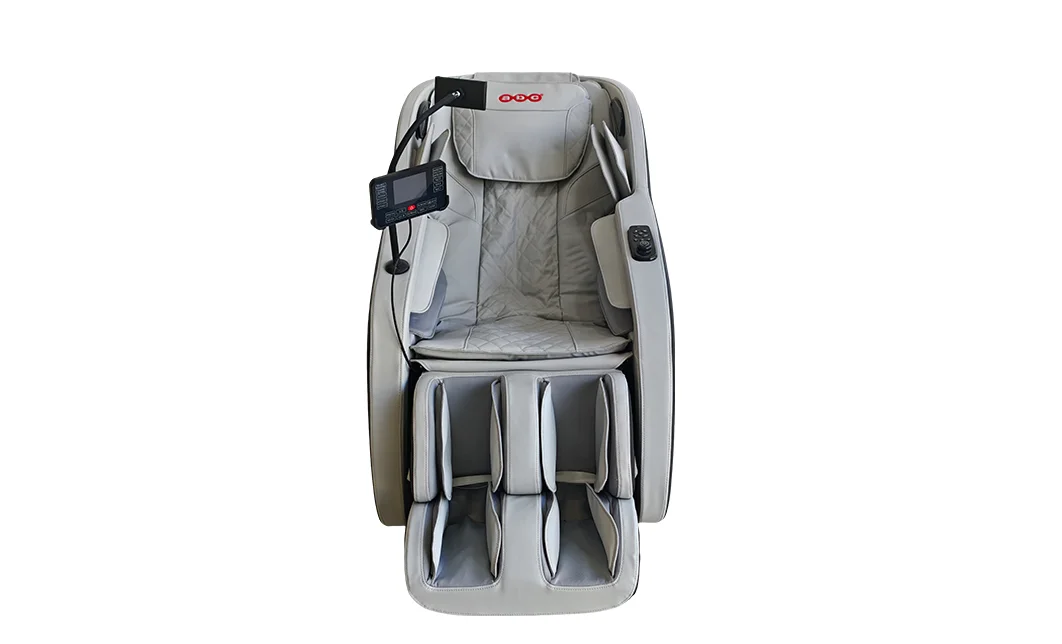 Fotoliu de Masaj A035 Bej/Gri, Masaj pentru Cap și Frunte, Neck Focus, Zero Gravity, Încălzire, Bluetooth