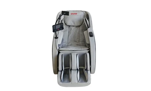 Fotoliu de Masaj A035 Bej/Gri, Masaj pentru Cap și Frunte, Neck Focus, Zero Gravity, Încălzire, Bluetooth