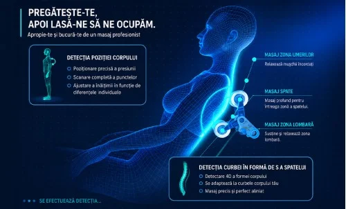 Fotoliu de Masaj VD-L136P Bej/Gri, 4D Dual Core, Șină SL 135 cm, Zero Gravity, Încălzire, Bluetooth