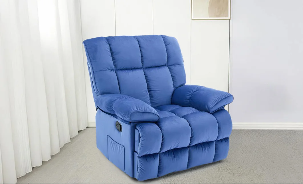 Fotoliu Rotativ cu Recliner Manual KJC4423 Albastru