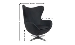 Fotoliu Living Rotativ KJLC-132 Negru