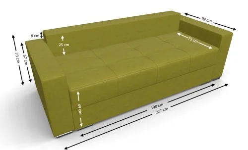 Canapea Extensibilă Claudia Bonell Mini, Verde masliniu