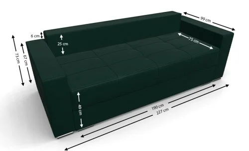Canapea Extensibilă Claudia Bonell Mini, Verde