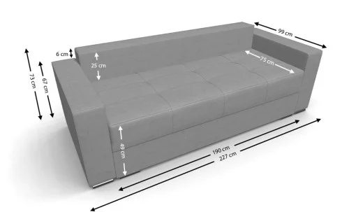 Canapea Extensibilă Claudia Bonell Mini, Gri deschis