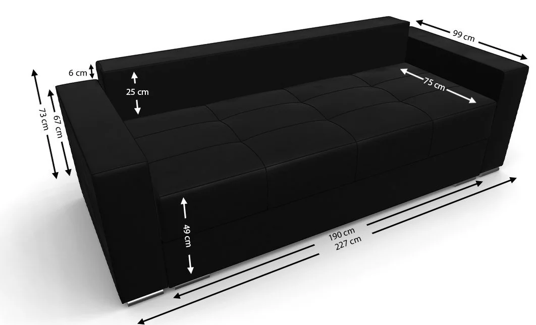 Canapea Extensibilă Claudia Bonell Mini, Negru 4