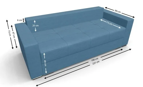 Canapea Extensibilă Claudia Bonell Mini, Albastru deschis