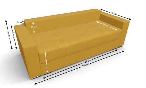 Canapea Extensibilă Claudia Bonell Mini, Galben