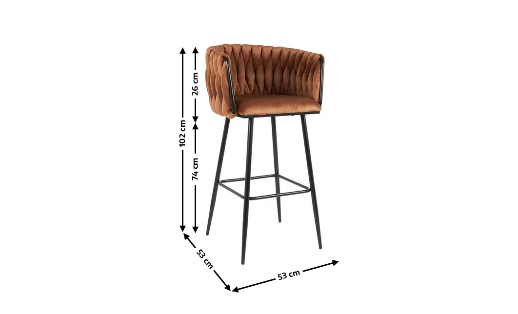 Scaun Bar KJC365 Maro & Picioare Negre 2