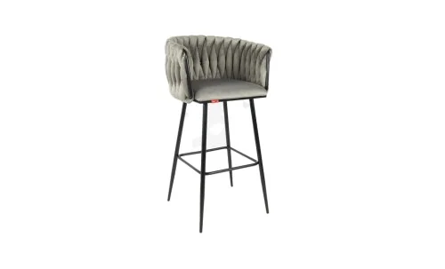 Scaun Bar KJC365 Gri & Picioare Negre