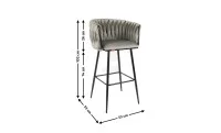 Scaun Bar KJC365 Gri & Picioare Negre 2