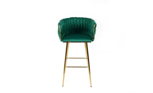Scaun Bar KJC365 Verde & Picioare Aurii