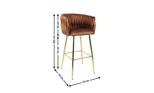 Scaun Bar KJC365 Maro & Picioare Aurii