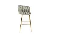 Scaun Bar KJC365 Gri & Picioare Aurii 4