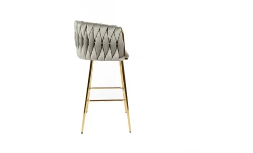 Scaun Bar KJC365 Gri & Picioare Aurii