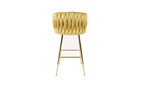 Scaun Bar KJC365 Mustar & Picioare Aurii