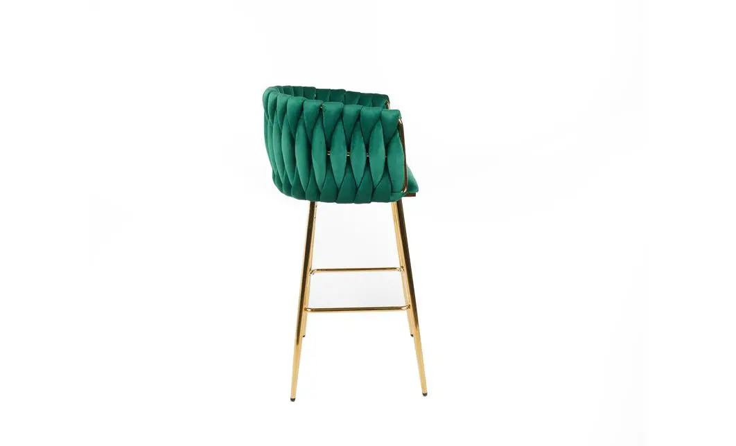 Scaun Bar KJC365 Verde & Picioare Aurii 3