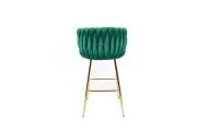 Scaun Bar KJC365 Verde & Picioare Aurii 4