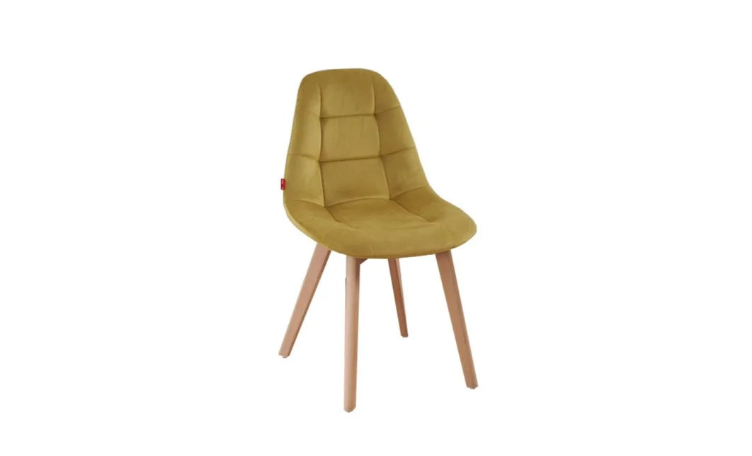 Set Masă Living SL673 Albă cu 6 Scaune de Living KJC5304 Galbene 3
