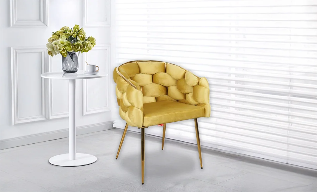 Scaun Living Tapitat KJC15 Mustar